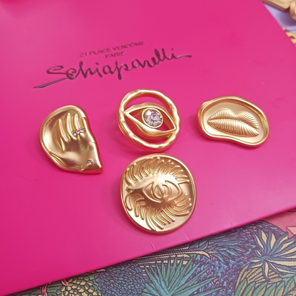 SCHIAPARELLI Statement BUTTONS Lot of 4 . Made In FRANCE - Picture 4 of 5